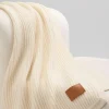 Wool and Cashmere Cardigan-Stitch Throw