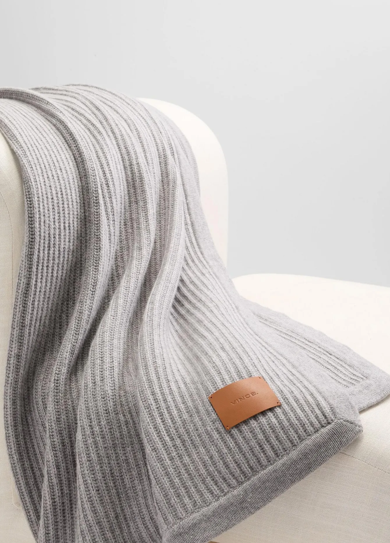 Wool and Cashmere Cardigan-Stitch Throw