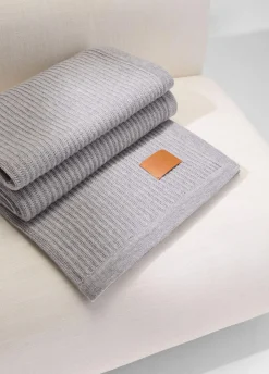 Wool and Cashmere Cardigan-Stitch Throw