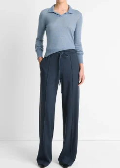 Wool-Blend Drawstring Pull-On Pant