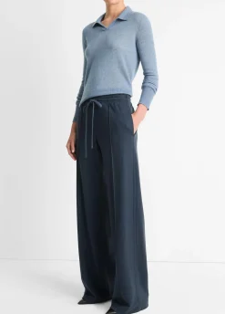 Wool-Blend Drawstring Pull-On Pant