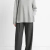 Wool-Cashmere Drop-Shoulder Turtleneck Sweater