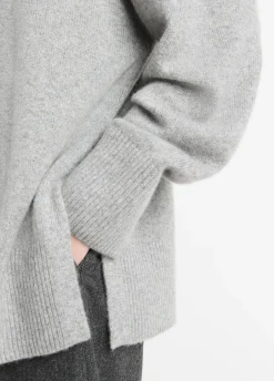Wool-Cashmere Drop-Shoulder Turtleneck Sweater
