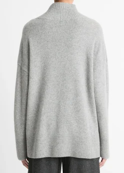 Wool-Cashmere Drop-Shoulder Turtleneck Sweater